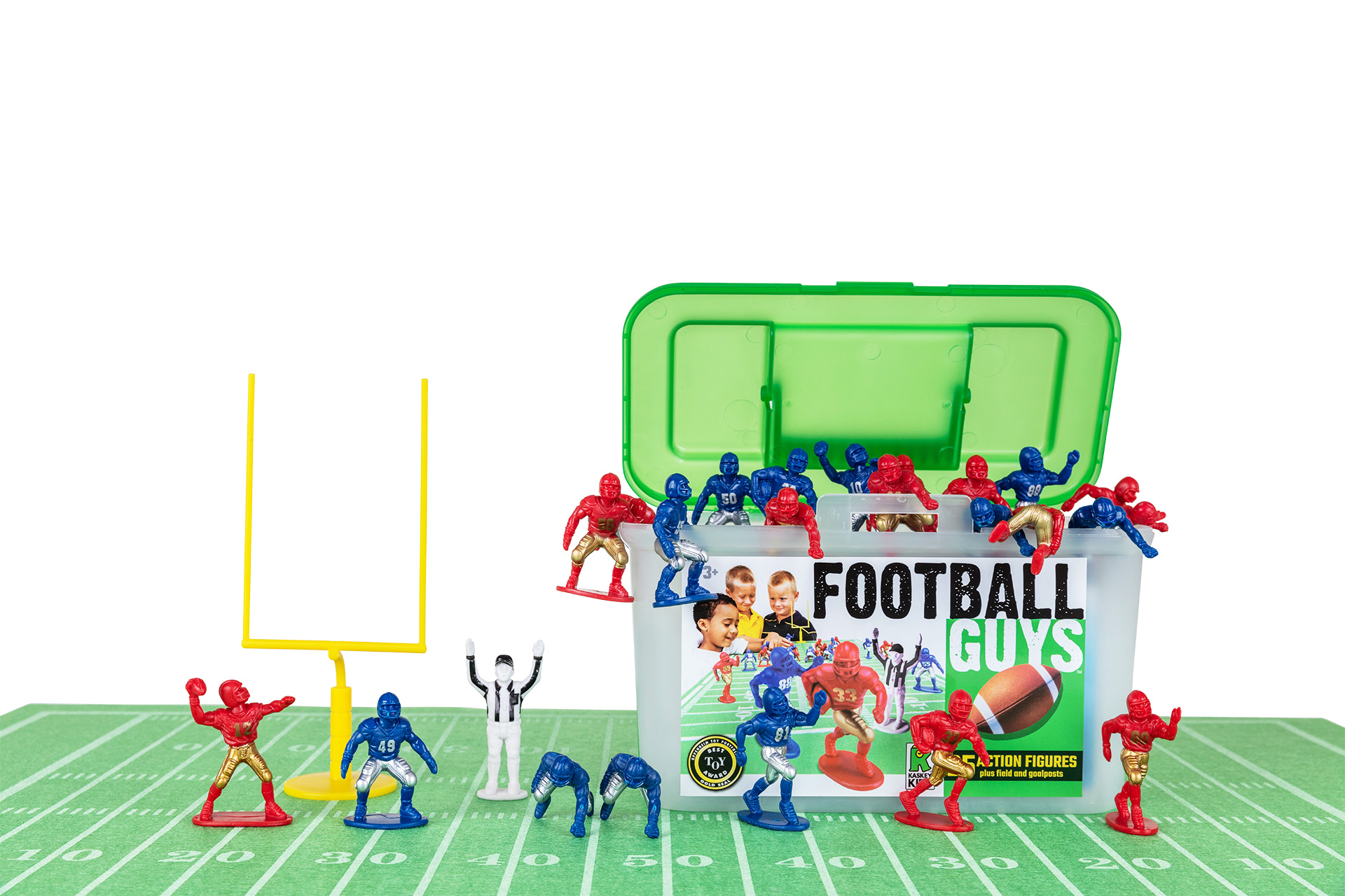 Football Guys Red Gold vs Blue Silver Kaskey Kids